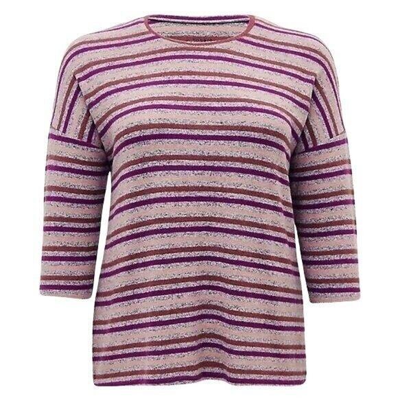 Torrid Womens Pullover Sweater Striped Super Soft Plush Comfy Pink 1X 14 16 - Picture 11 of 16